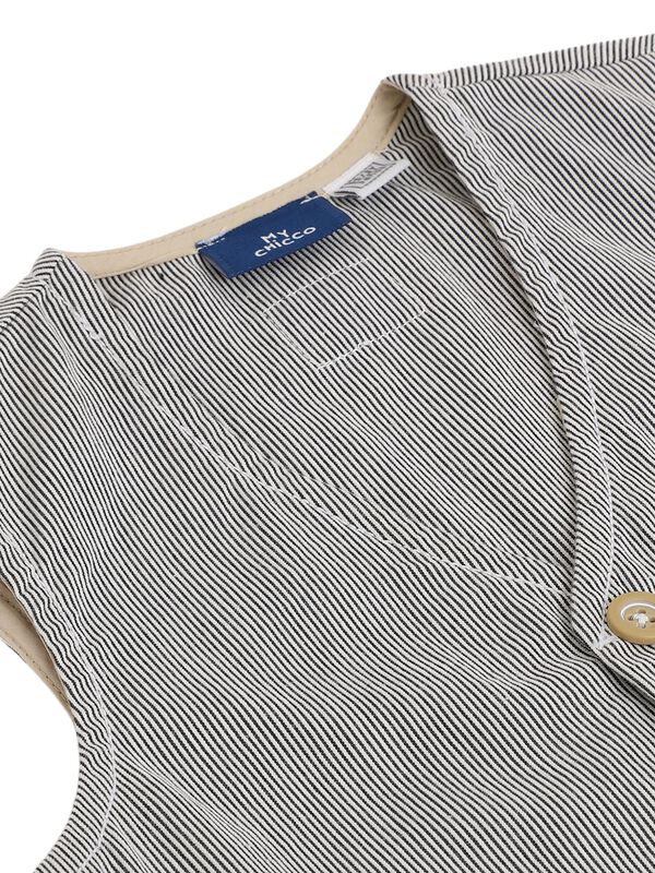 Boys Natural Striped Woven Vest image number 2